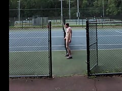 Caught Naked Jacking on Tennis Courts September 2021