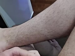 dick, hairy legs and feet