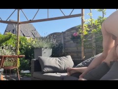 'Outdoor fucking, anal in the garden on a sunny afternoon'
