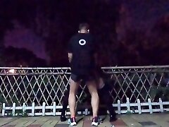 'Boy in stockings masturbate in the park and was fucked by a passing runner (Part 2)'