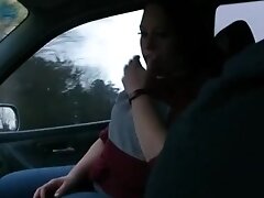 'Alabama wife gives road head his hard cumshot hits back of her throat no choice but to swallow it '