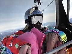 'She Suck Dick in the Lift at the Ski Resort — Public Blowjob Amateur Couple'