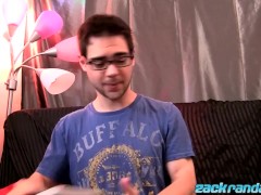 'Amateur with glasses Zack Randall masturbates dick and cums'