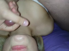 'Beautiful close up Blowjob, cum in mouth and swallow cum'
