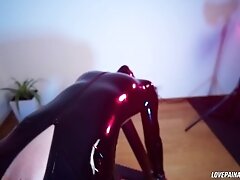 'Tied Sexy Latex Girl Tied And Hard Fisted'