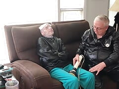 Jun 14 2022 - A relaxing time in my straitjacket with heat shrink wrap breath control