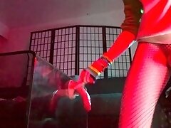 'Twink femboy having sexy time and fucking a flying dildo'