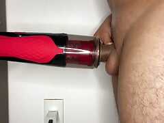 Latino with a Big Dick Cumming Horny on His Suction Device
