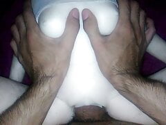 penetrating a beautiful 80 centimeter doll with a deep vagina and rich dinners I cum inside for the first time