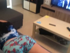 'Step sister with a big ass plays on her brothers ps4 then gets fucked!'