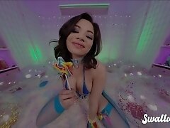 'Swallowbay Horny babe Scarlett Alexis wants suck your hard cock now VRPorn'