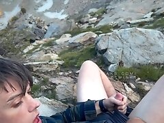 'Hung Hiker Lets me Deepthroat His Huge Cock On the Trail'