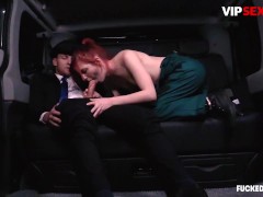 'VIP SEX VAULT - Petite Babe Vanessa Shelby Blows Off Some Steam In The Backseat'