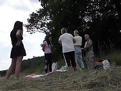 'Hot Sexy Tight Pussy Bend Over Girls Horny Outdoor Party with Games show Pussy and Ass in the Wild with and without Underwear'