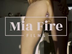'Hot teen babe blowjob in sneakers - Mia Fire'