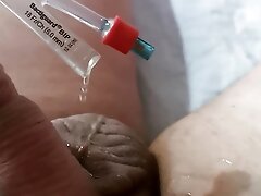 Playing with my catheter and cock 8