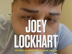 Joey Lockhart uses a huge dildo to stretch his tight ass