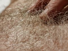Verbal glasgow bear playing with his hairy body, cock and pissing on my ginger pubes