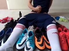 'Big cumshot over all my sneakers and cleats'