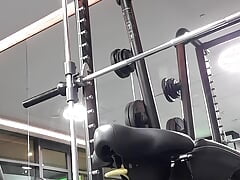 Dumb bimbo sissy fucktoy works out at gym