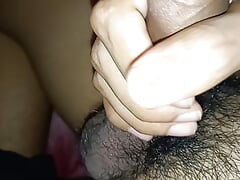Masturbation with a hairy penis