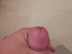 'Secretly Stroking My Hard Cock In The Bathroom Until I Blow Cum All Over!'