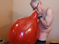 91) Red Tuf-Tex 24" Balloon Pt 1 -- Jack & Cum, Non-Pop - Balloonanger