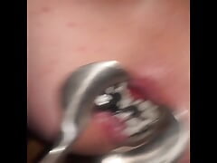 Nipple and anal torment with thumbtacks