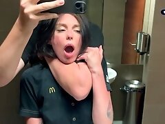 'Risky public sex in the toilet. Fucked a McDonald's worker because of spilled soda! - Eva Soda'
