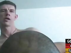 Skinny German gay fucks pierced cock BF in homemade video